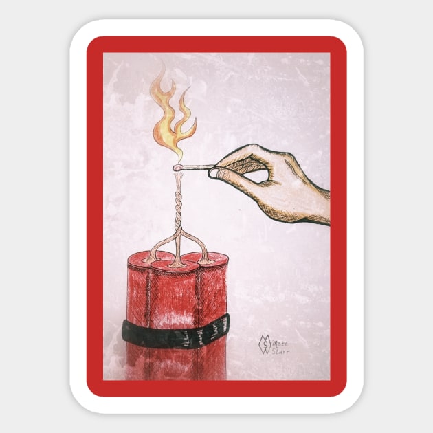 Lighting the Fuse Dynamite Sticker TeePublic